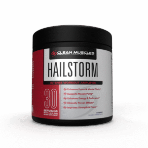 Clean Muscles HAILSTORM | INTENSE WORKOUT AMPLIFIER | 30 Servings | Blueberry Flavor